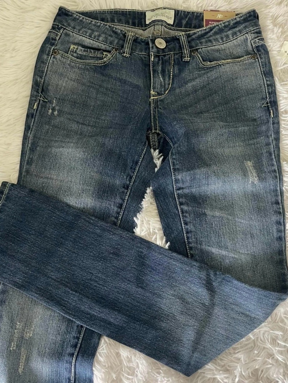NWT Y2K Aeropostale ASHLEY ULTRA SKINNY Jeans (Super Low Rise/Skinny Fit) #0473